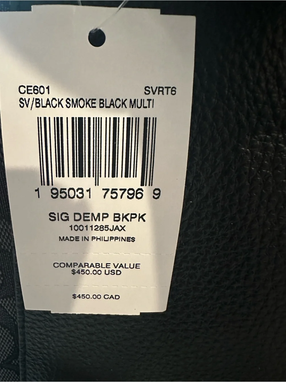Coach Gray and Black Signature Stripe Mini Backpack